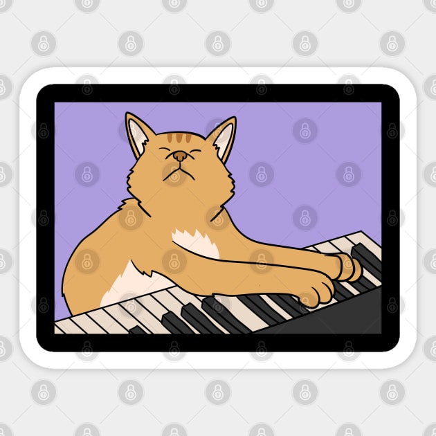 Pianist Cat Sticker by maxdax